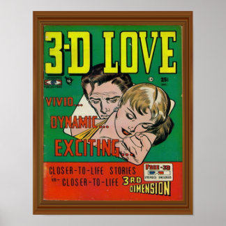 Poster Vivid 3d Love Comic Book Cover Artwork
