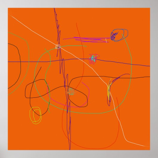 Poster Vivid Arrière - plan orange (Devant)