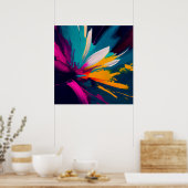 Poster Vivid Bloom – Énergie florale abstraite explosive (Cuisine)