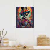 Poster Vivid Celebration : Sugar Skull Dapper Skeleton (Cuisine)