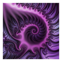 Vivid Cool Abstrait rose violet Fractal Art Spiral