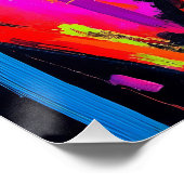 Poster Vivid Expression Neon Visage Abstrait Art moderne (Coin)