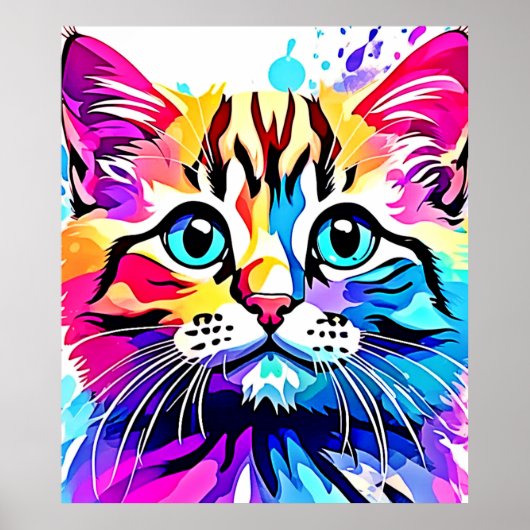 Poster Vivid Kitty Vibes Design (Devant)