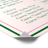 Poster Vivid Pink Wedding Seating Chart (Coin)