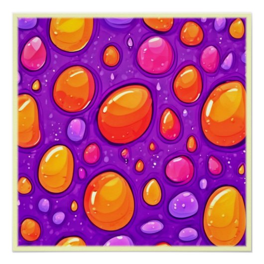 Poster Vivid Raindrop Cartoon Art (Devant)