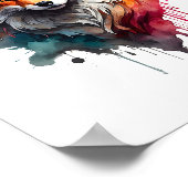 Poster Vivid Red Fox aquarelle Splash Wall Art (Coin)