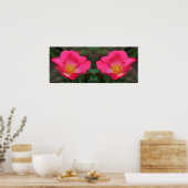 Poster Vivid rose roses miroir Abstrait (Cuisine)