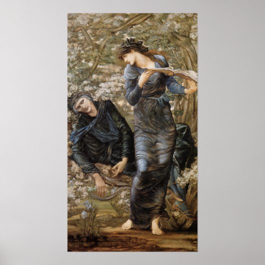 Poster Vivien's Teasing off Merlin (Edward Burne-Jones) (Devant)