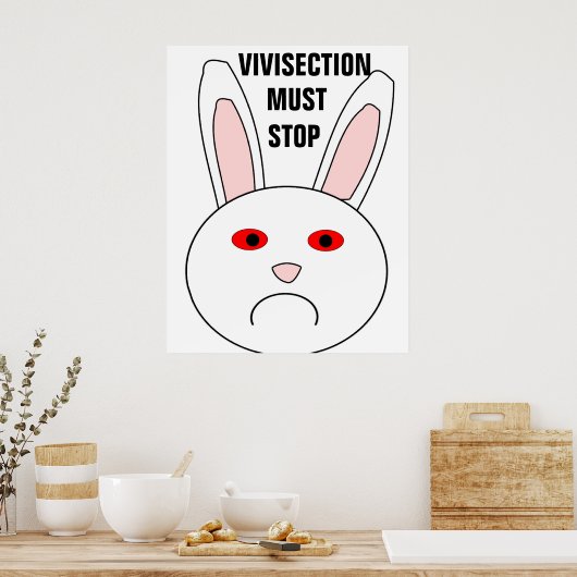 Poster Vivisection doit arrêter l'affiche (Cuisine)