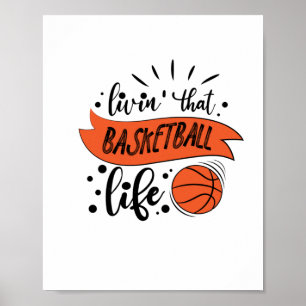 Poster Vivre cette vie de basket-ball - Basketball