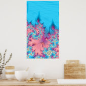 Poster Vivre Coral Reef Fractal Océan Abstrait (Cuisine)