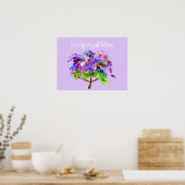 Poster Vivre en pleine floraison citation jacaranda viole (Cuisine)