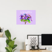 Poster Vivre en pleine floraison citation jacaranda viole (Bureau à domicile)