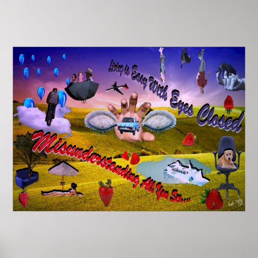 Poster Vivre Est Facile Avec Les Yeux Fermés... (Devant)