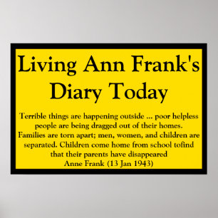 Poster Vivre la citation du journal d'Anne Frank