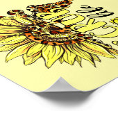 Poster Vivre La Vie Scrub Infirmière Tournesol Léopard Nu (Coin)