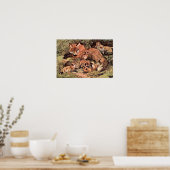 Poster Vixen renard avec des oursons par Austen, animal s (Cuisine)