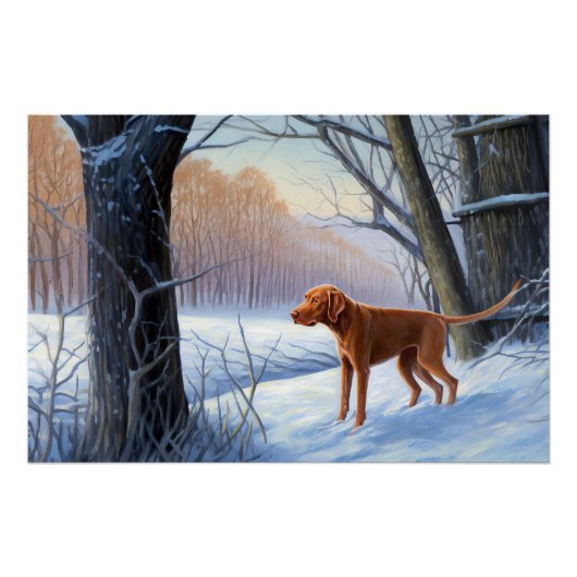 Poster Vizla Qu'il neige Noël (Devant)