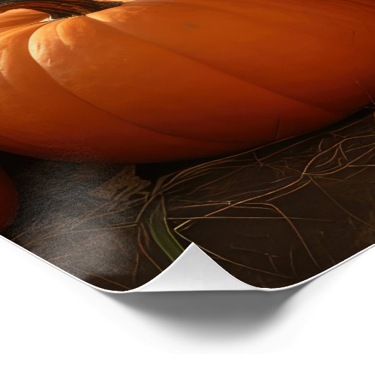 Poster Vizsla Chiot Automne Citrouille délice (Coin)