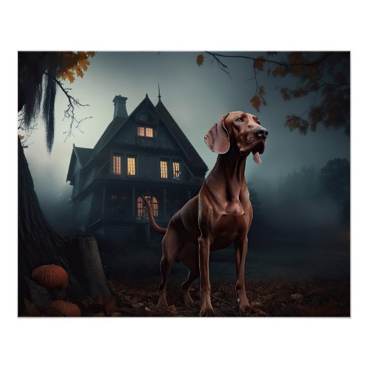 Poster Vizsla Halloween Effrayant (Devant)