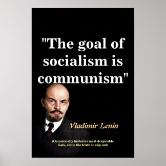 Poster Vladimir Lenin Quote On Socialism And Communism