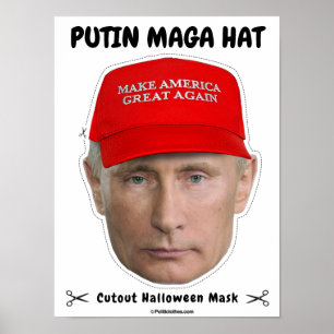 Poster Vladimir Poutine Masque Casquette d'Halloween
