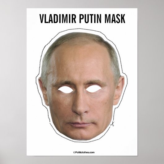Poster Vladimir Poutine Masque Cutout (Devant)