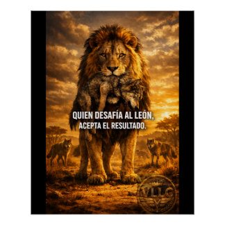 Poster VLLC Lion Vs Wolf Motivational Quote Lion King Wal