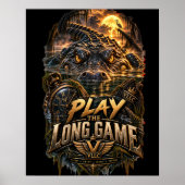 Poster VLLC Play The Long Game Motivation Alligator Art (Devant)