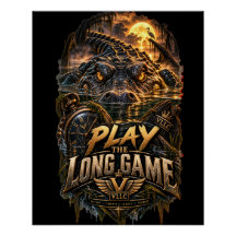 VLLC Play The Long Game Motivation Alligator Art