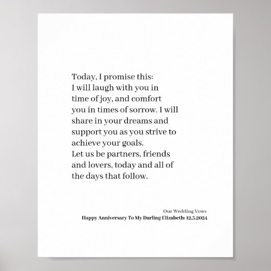 Poster Vo de mariage personnalisé (Devant)