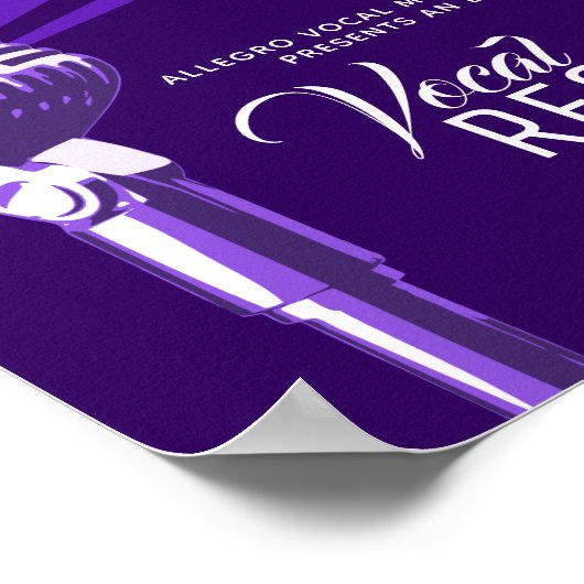 Poster Vocal récital classique microphone musique violet (Coin)