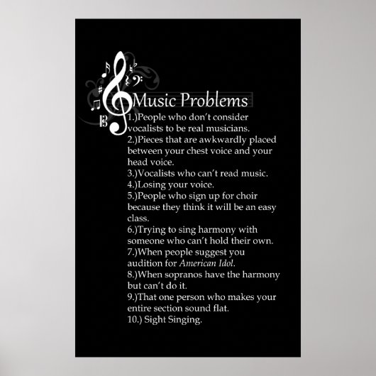 Poster Vocalist Problems List (Devant)