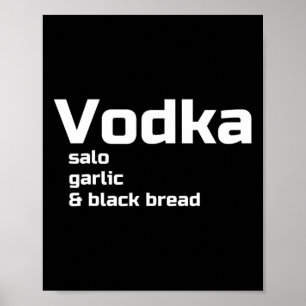 Poster Vodka Salo Ail Et Pain Noir Drôle Ukrainien