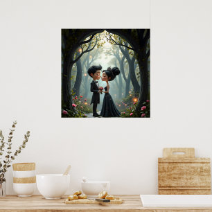 Poster Vœux au Clair de Lune – Un Moment de Mariage Gothi