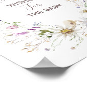 Poster Voeux Baby shower fleur sauvage pour bébé (Coin)