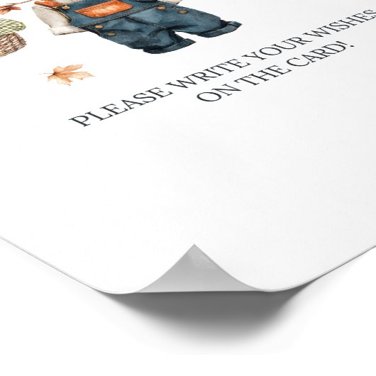 Poster Voeux Citrouille Baby shower rustique (Coin)