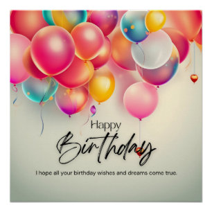 Poster Vœux d'anniversaire colorés