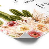 Poster Vœux de Baby Shower Bohème Cactus pour panneau de (Coin)