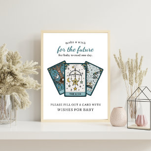 Poster Vœux de Baby Shower Tarot pour panneau d'activité