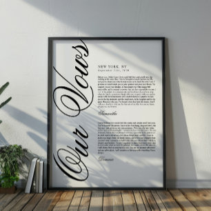 Poster Vœux de mariage à l'écriture moderne élégante