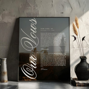 Poster Vœux de mariage à l'écriture moderne élégante avec