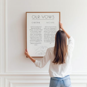 Poster Vœux de mariage Cadeau de premier anniversaire d