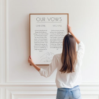 Poster Vœux de mariage | Cadeau de premier anniversaire d