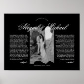 Poster Vœux de mariage écriture moderne noir et blanc ave (Devant)