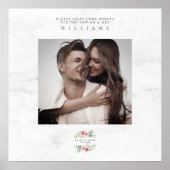 Poster Vœux de mariage Invité photo Couronne romantique (Devant)