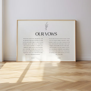 Poster Vœux de mariage minimalistes noir et blanc à motif