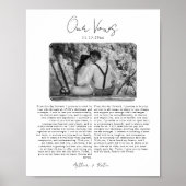 Poster Voeux de mariage noir et blanc Cadeau d'anniversai (Devant)