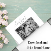 Poster Voeux de mariage noir et blanc Cadeau d'anniversai