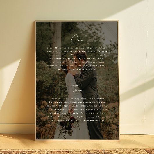 Poster Vœux de mariage personnalisés avec photo en écritu